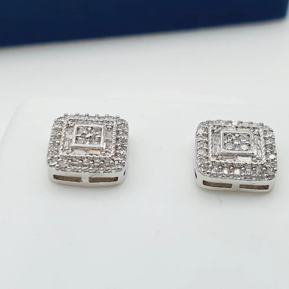 "925 Sterling Silver Plated CZ Earrings, EVBRS467 - Picture 3 of 9